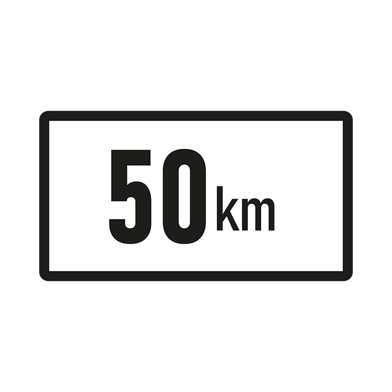 50 km/h-Tafel, 200 x 150 mm, Aluminium